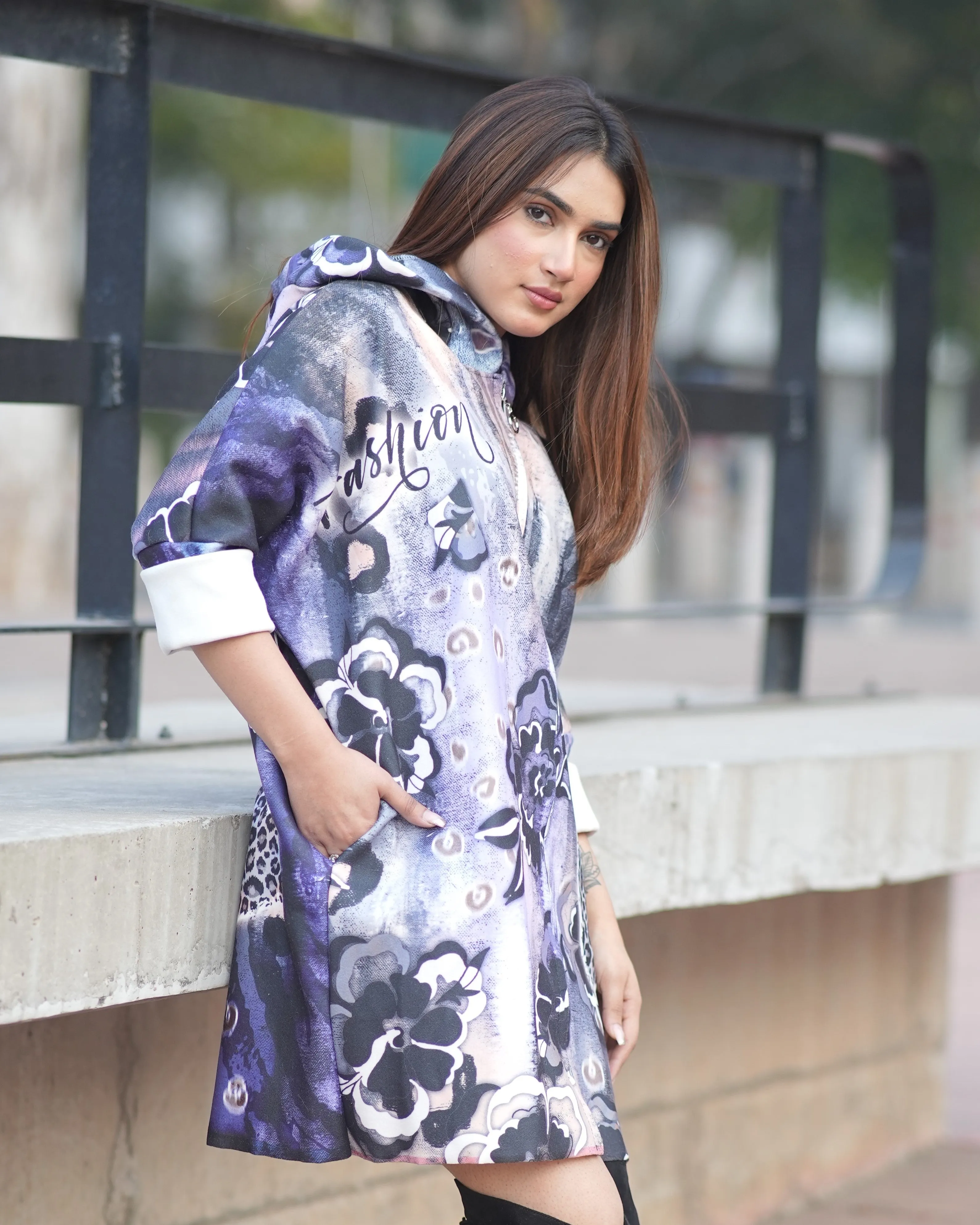 Designer Abstract Print Shacket
