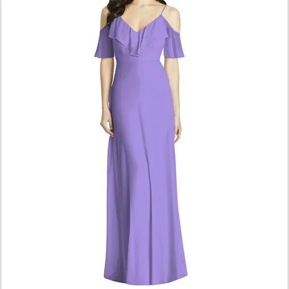 Dessy Lilac Bare Shoulder Maxi Dress
