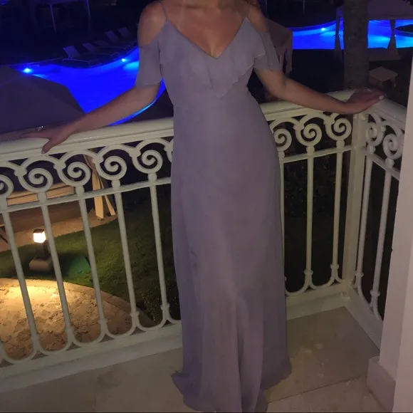 Dessy Lilac Bare Shoulder Maxi Dress
