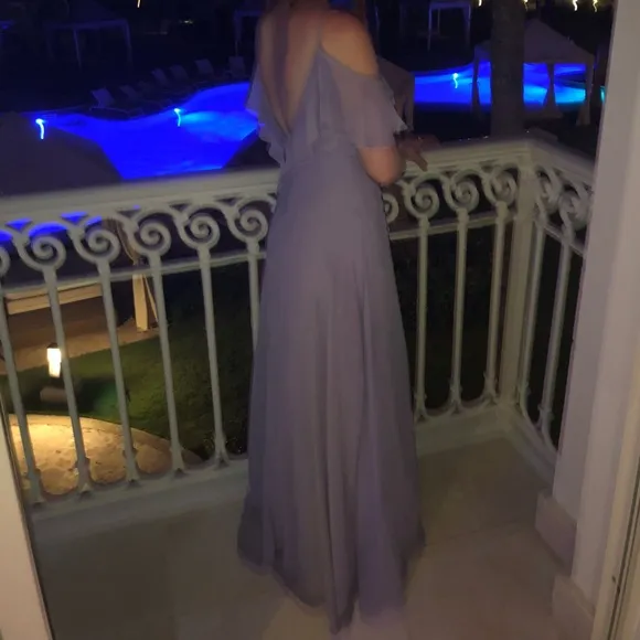 Dessy Lilac Bare Shoulder Maxi Dress