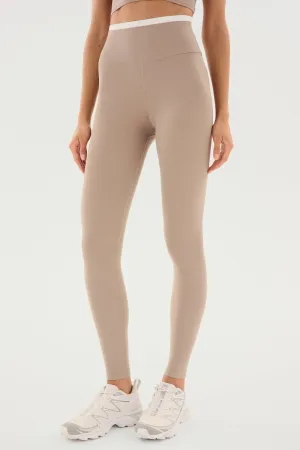 Dual High Waist Airweight 7/8 - Latte/White