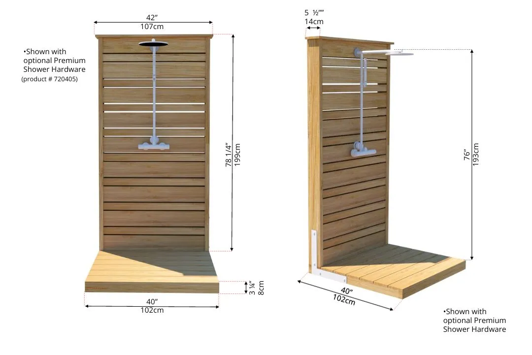 Dundalk Savannah 1-2 Person 40" x 40" Platform Size Outdoor Shower CTC205
