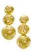 earrings / gold hammered 22k  graduated discs   diamonds
