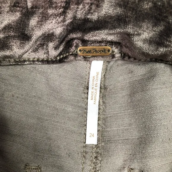 Free People Velvet Crop Flare Jeans High Waist 24