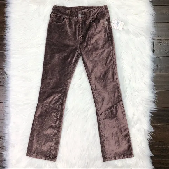 Free People Velvet Crop Flare Jeans High Waist 24