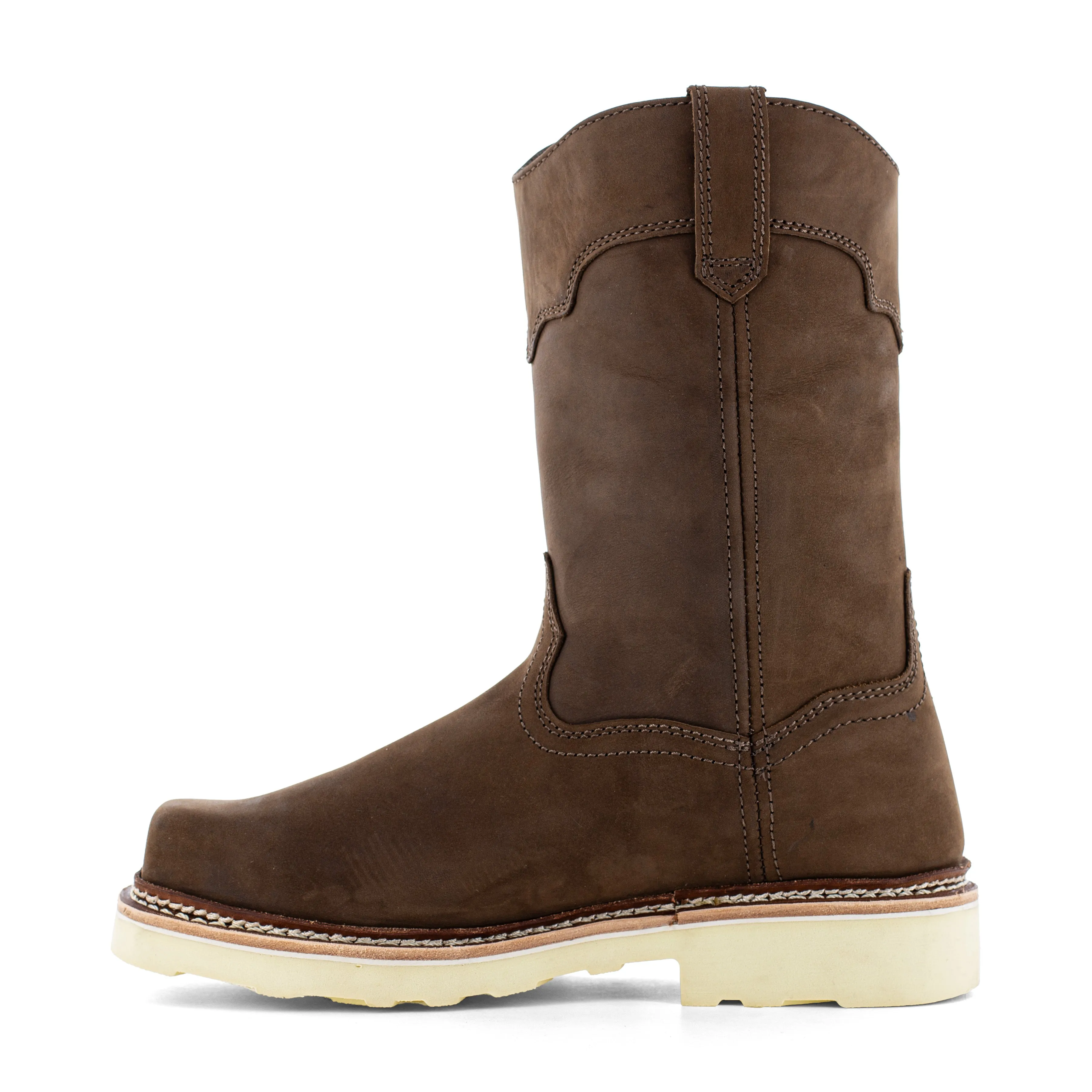 Frye Supply Men's Crafted 10" Steel Toe Waterproof Wellington Work Boot - Brown - FR40304