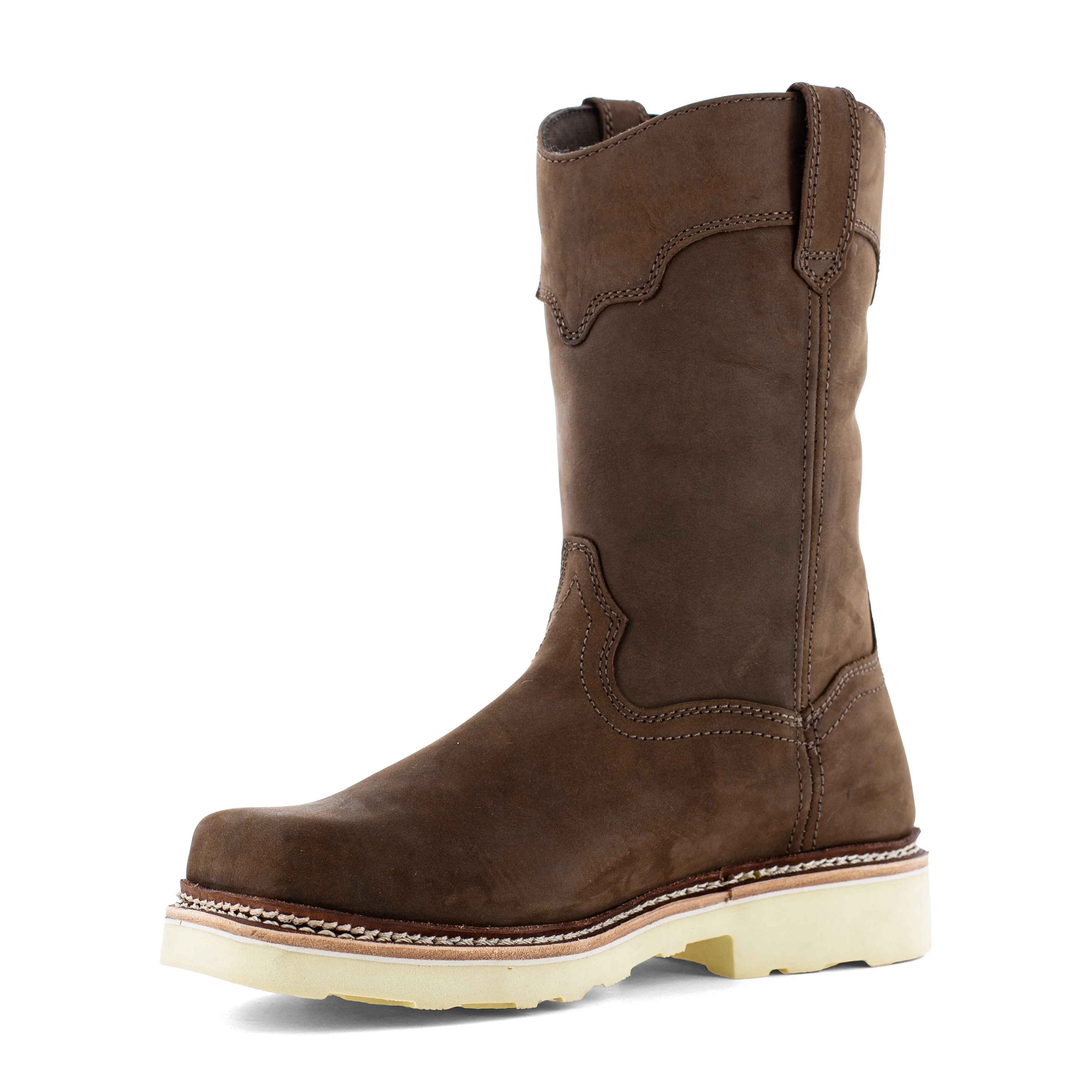 Frye Supply Men's Crafted 10" Steel Toe Waterproof Wellington Work Boot - Brown - FR40304