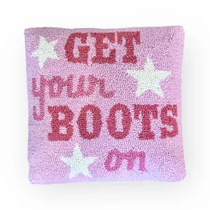 Get Your Boots On Hooked Pillow