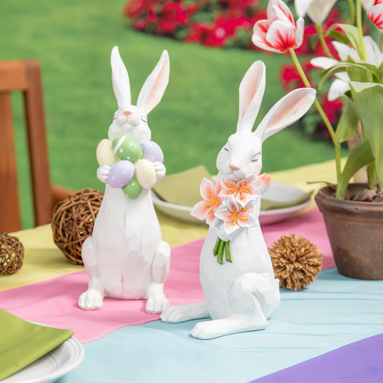 Gifting Bunnies Statuary, 2 Asst,84g4816