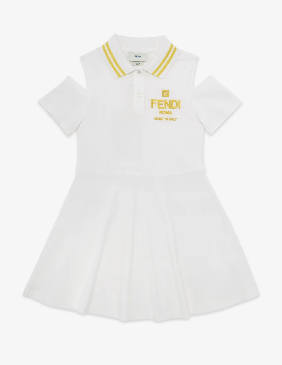 GIRL SS DROP SHOULDERS PIQUE POLO DRESS