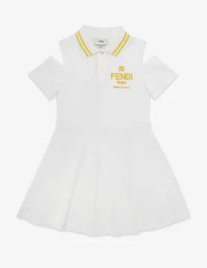 GIRL SS DROP SHOULDERS PIQUE POLO DRESS
