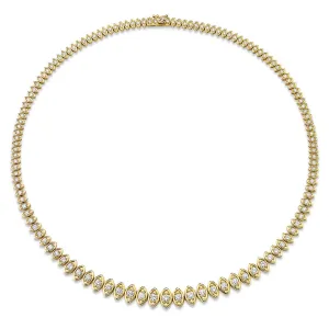 Gold & Diamond Marquise Eye Graduated Eternity Necklace