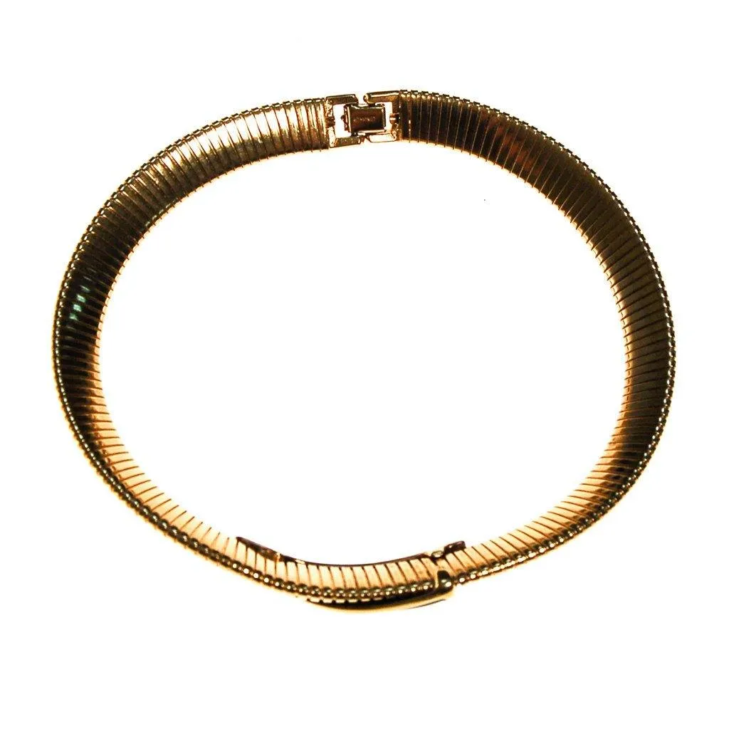 Gold and Black Collar Necklace by Monet