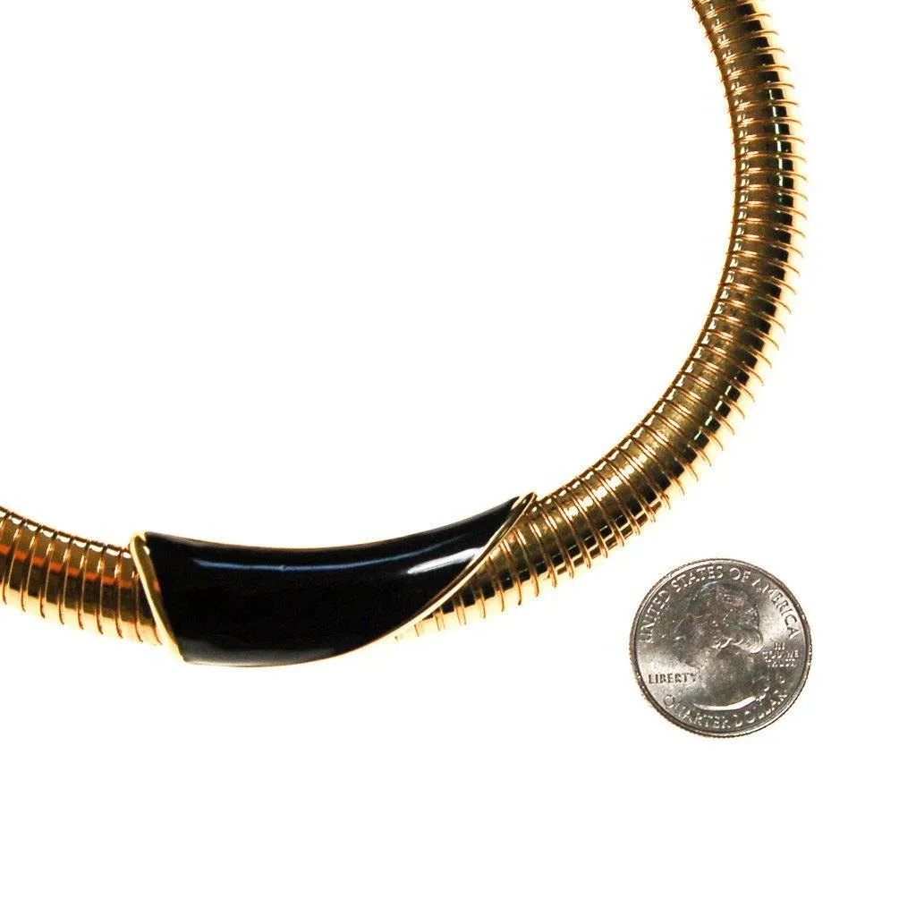 Gold and Black Collar Necklace by Monet