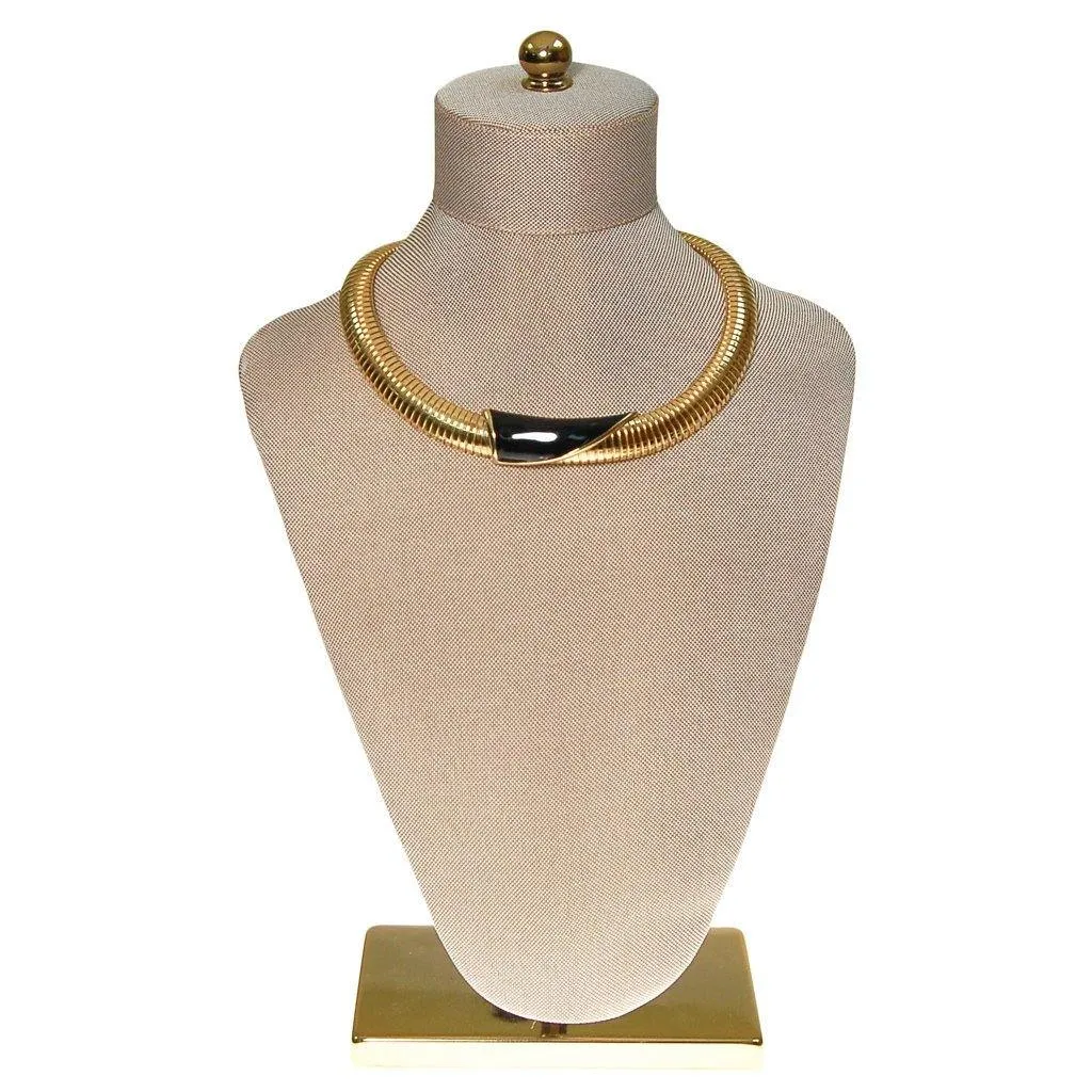 Gold and Black Collar Necklace by Monet