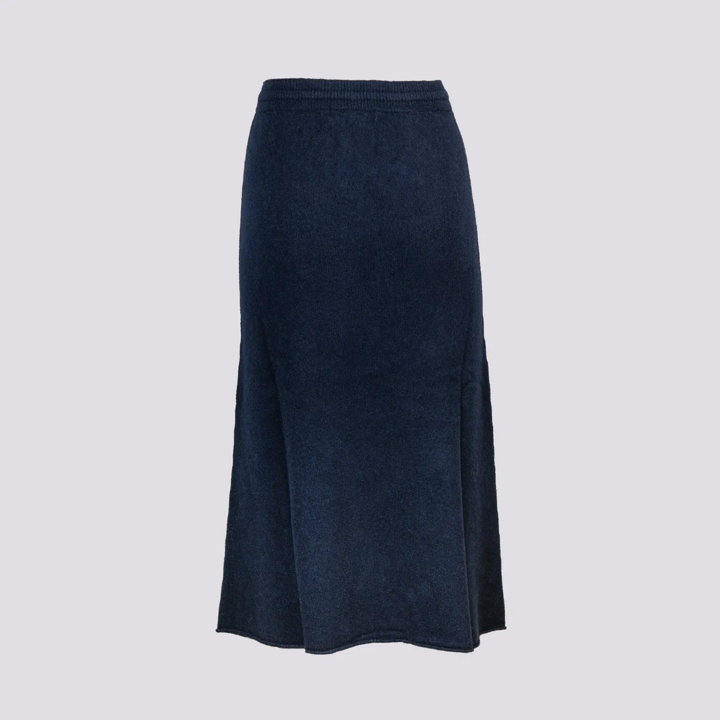 GONNA MIDI IN MAGLIA CON ELASTICO E COULISSE BLU