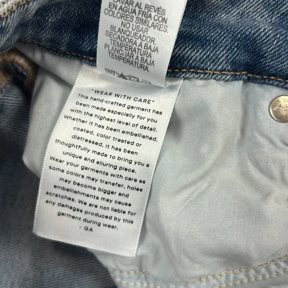 Good American Good Legs Destroyed Skinny Leg Ankle Cropped Designer Jeans
