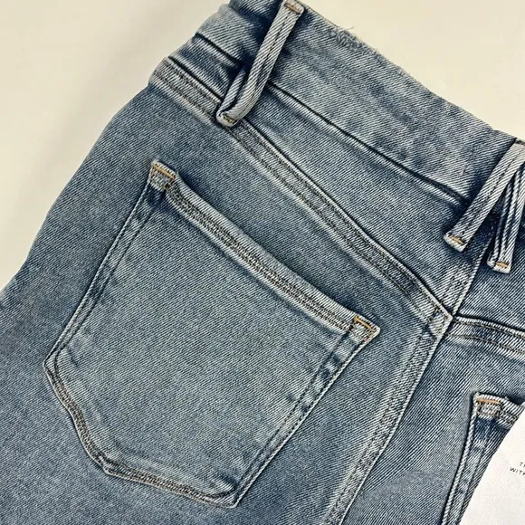 Good American Good Legs Destroyed Skinny Leg Ankle Cropped Designer Jeans