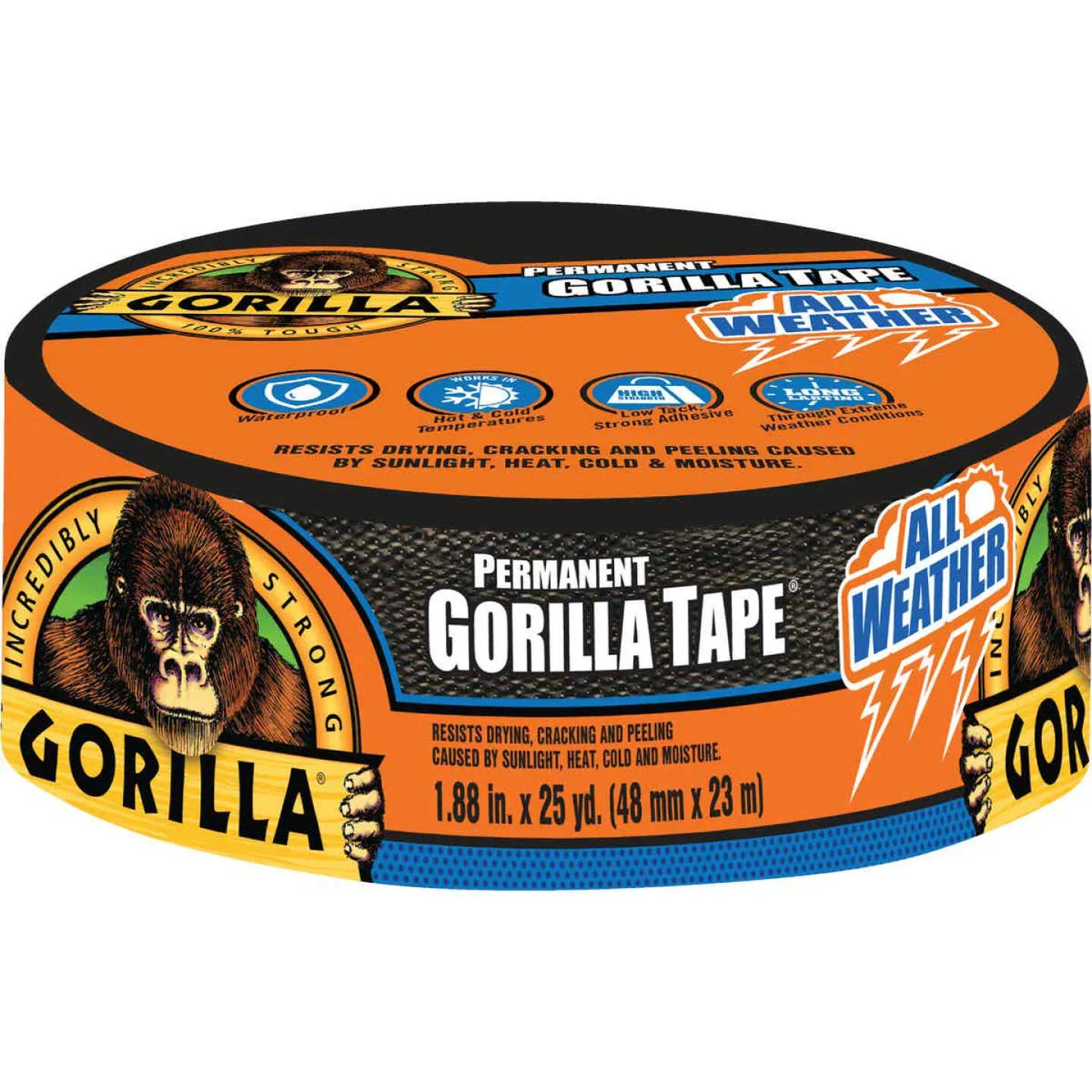 GORILLA GLUE 1.88" X 25YD ALL WEATHER REPAIR TAPE BLACK