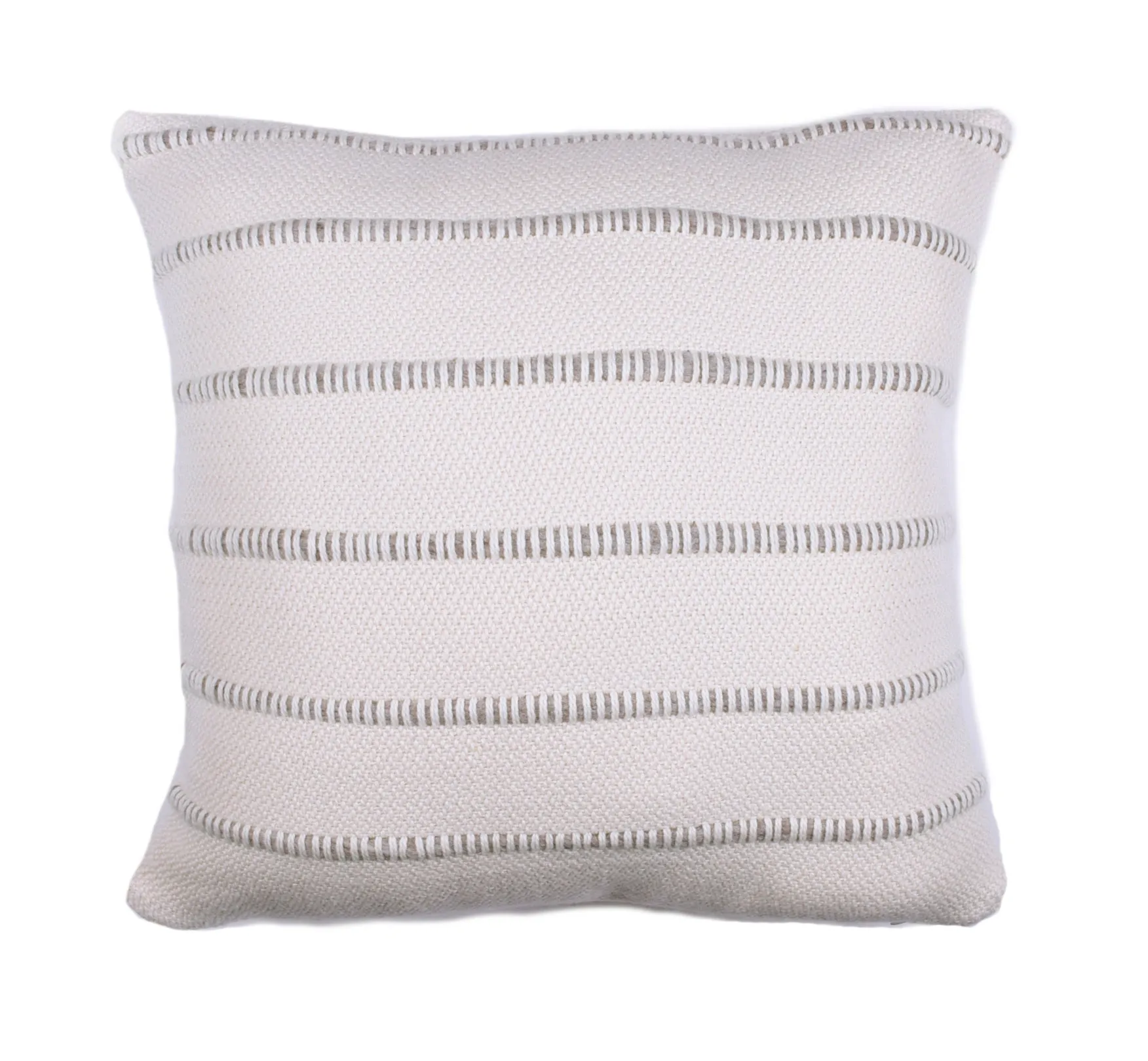 Grey Multi Striped Lumbar Pillow