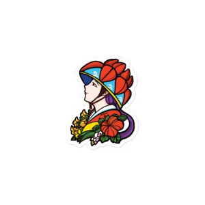 Hanagasa Girl Waterproof Sticker