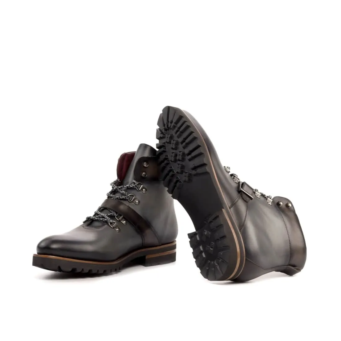 Hiking Boots en cuir gris - Semelles Commando