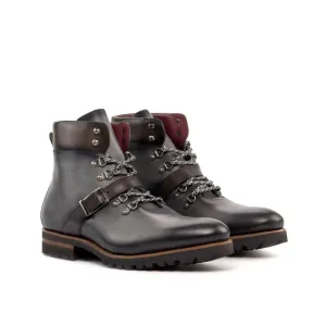 Hiking Boots en cuir gris - Semelles Commando