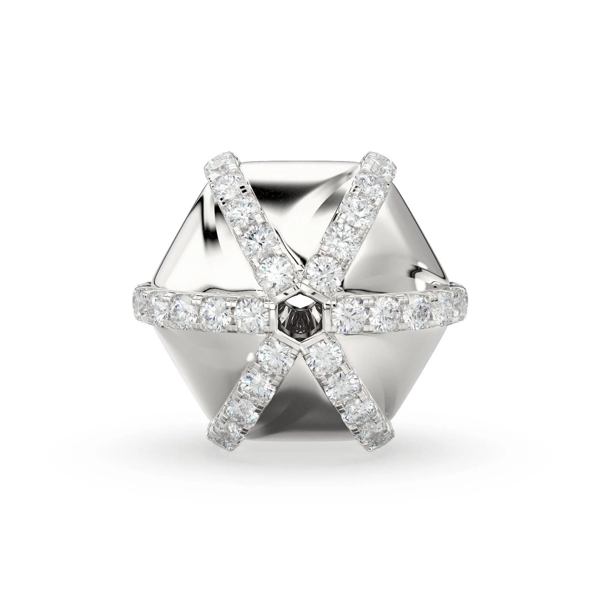 Huge Starfish Diamond 14k 18k Solid Gold Spacer Finding Bead, 20mm Diamond Bead, Diamond Finding, Solid Gold Bead 20mm