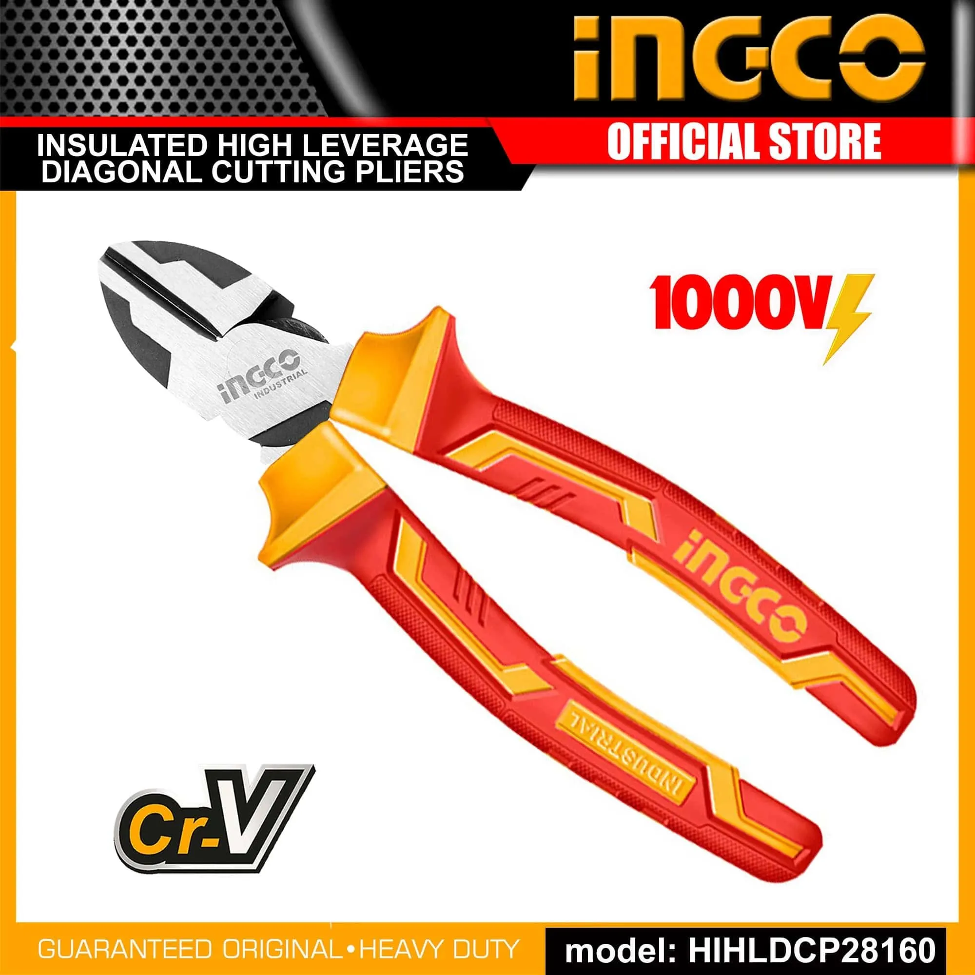 Ingco 6" Insulated High Leverage Diagonal Cutting Plier  - HIHLDCP28160
