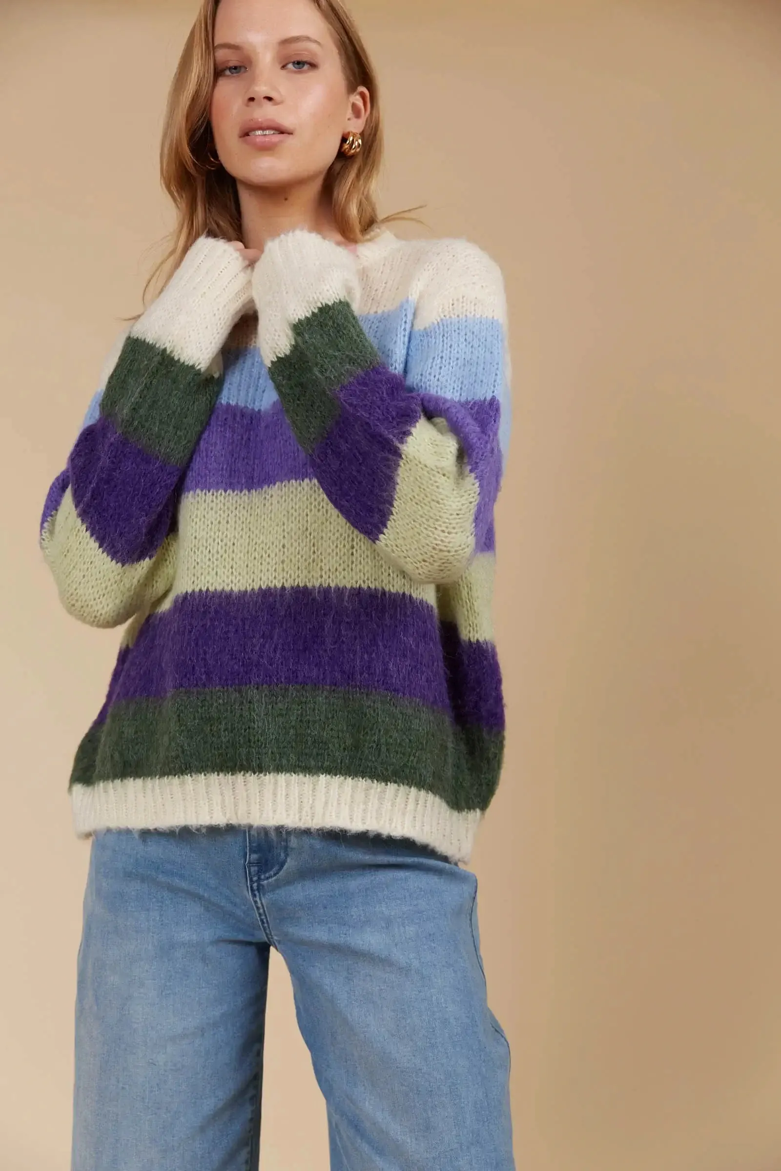 Isle of Mine Pallas Stripe Jumper - Violet