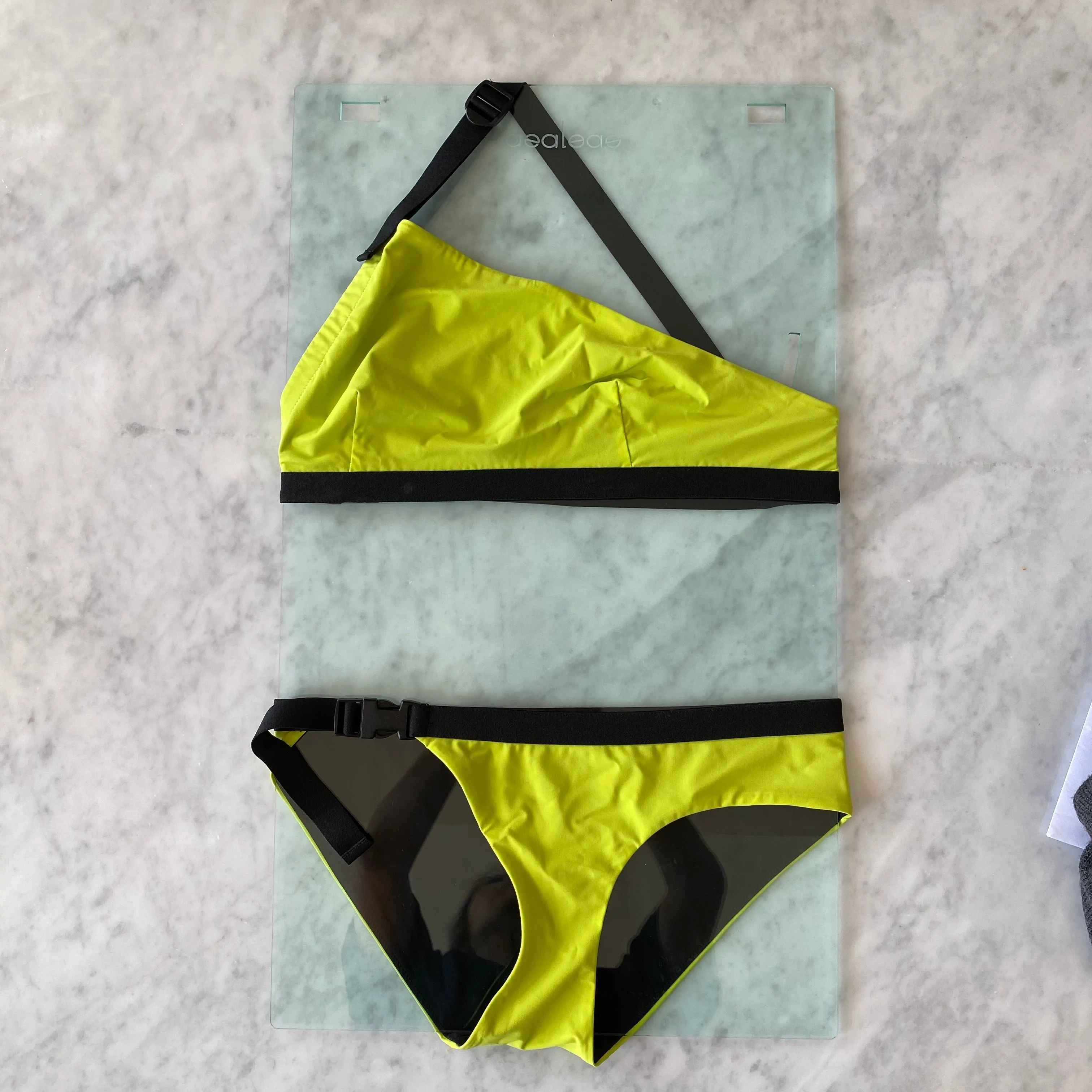 Jean Yu: Low Rise Bikini Bottom - Chartreuse