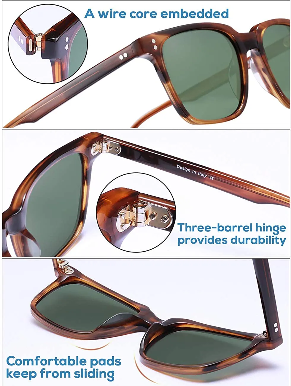 JOLLYNOVA Polarized Men's Sunglasses UV400 Protection for Driving Fishing Hiking Golf Outdoor Sport Glasses