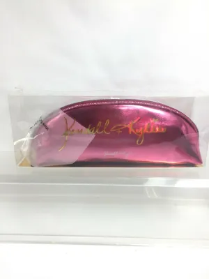 Kendall   Kylie Makeup & Brush Bag Zipper Pink Gltter Metallic Trim
