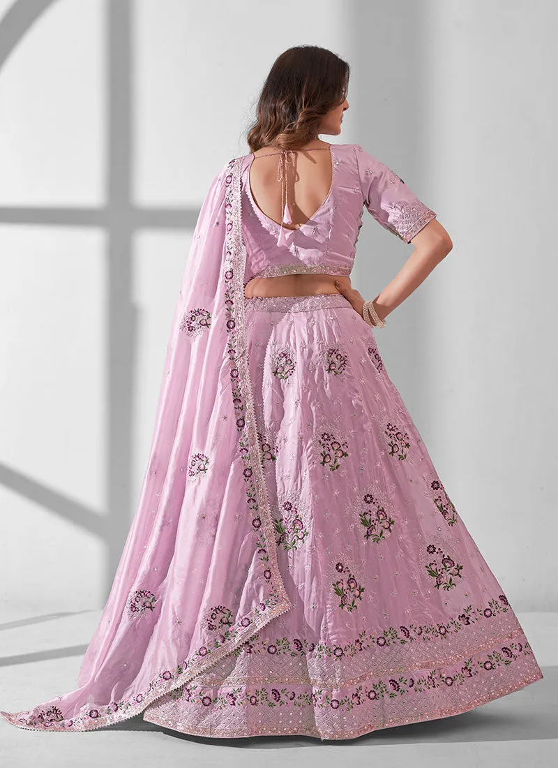 Light Purple Multi Embroidery Designer Lehenga Choli With Dupatta