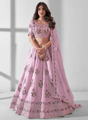 Light Purple Multi Embroidery Designer Lehenga Choli With Dupatta