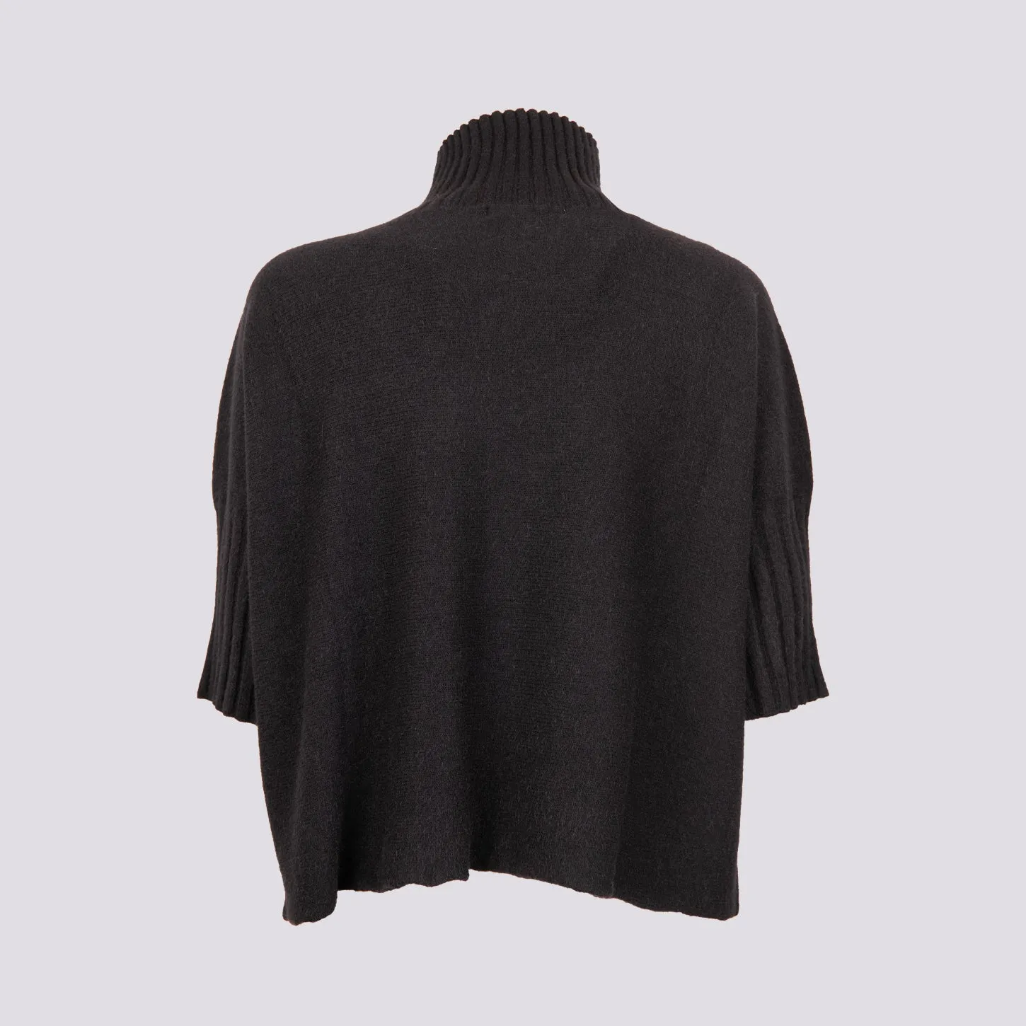 LUPETTO IN MAGLIA OVER CON MAINICA TRE QUARTI NERO