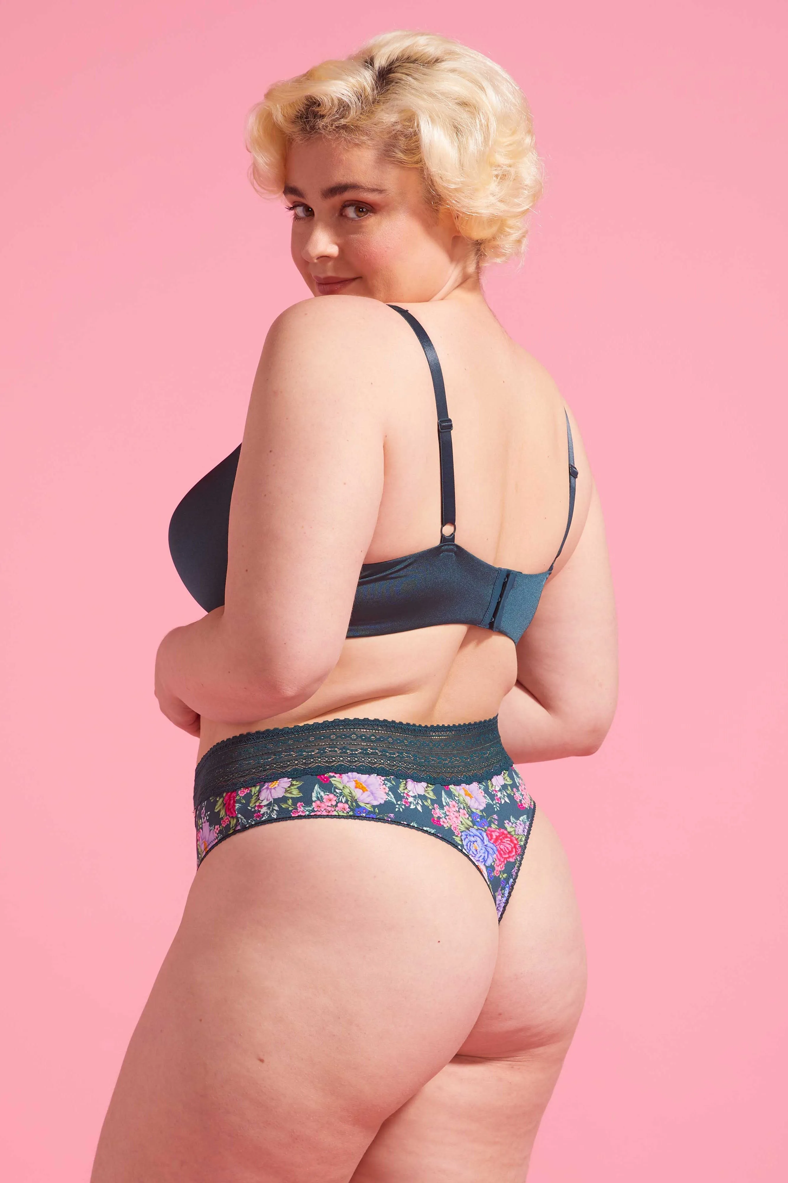 Luxe Microfibre High Waist G-string Emerald Floral