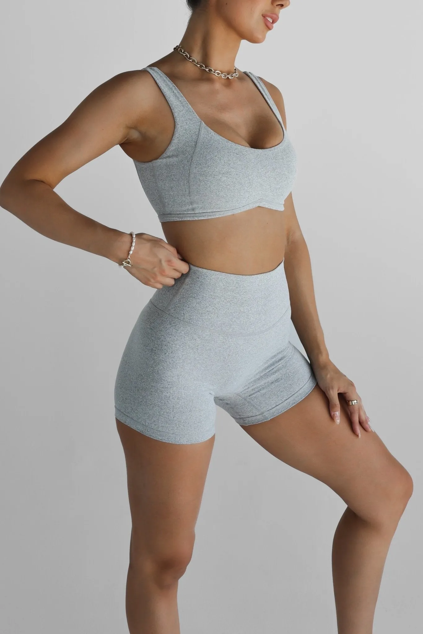 Luxe Signature Crop - Marl Grey
