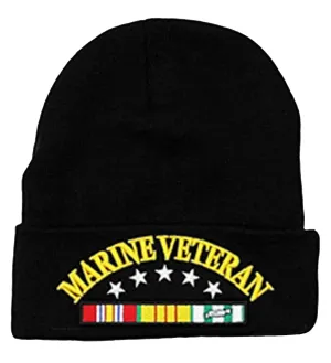 Marine Veteran Winter Beanie Ski Hat Knit Cuffed Military Skull Cap