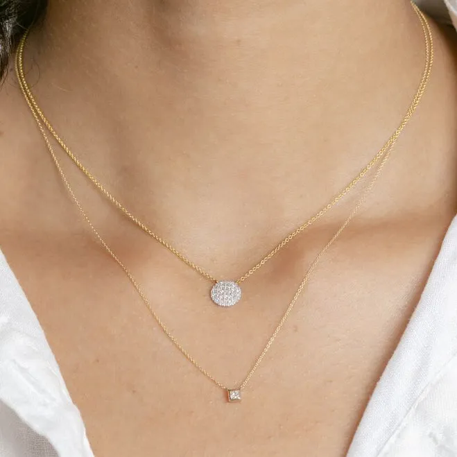 Millie Ryan Single Princess Diamond Necklace in Rose Gold