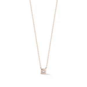 Millie Ryan Single Princess Diamond Necklace in Rose Gold