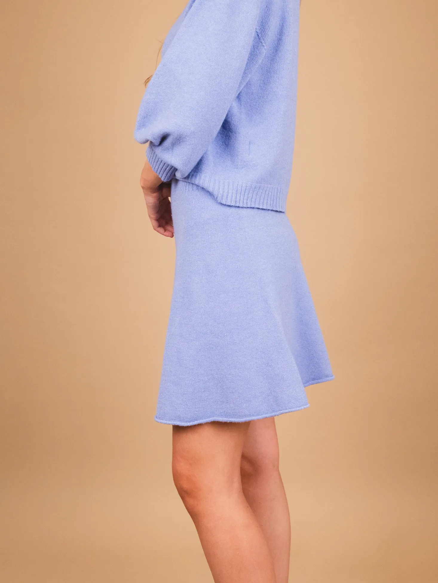 MINI GONNA IN MAGLIA AZZURRA