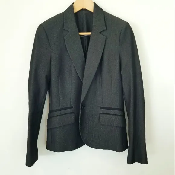 MNG Mango Women's Blazer Suit Jacket Office Work Wear Classic Lined Pockets EUC
