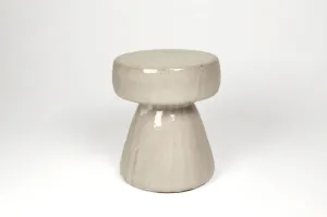 Mushroom Ceramic Garden Stool White