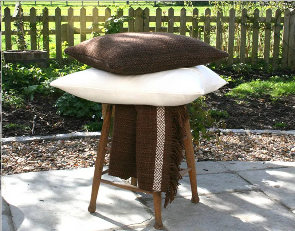 Natural Brown Wool Decor Pillow