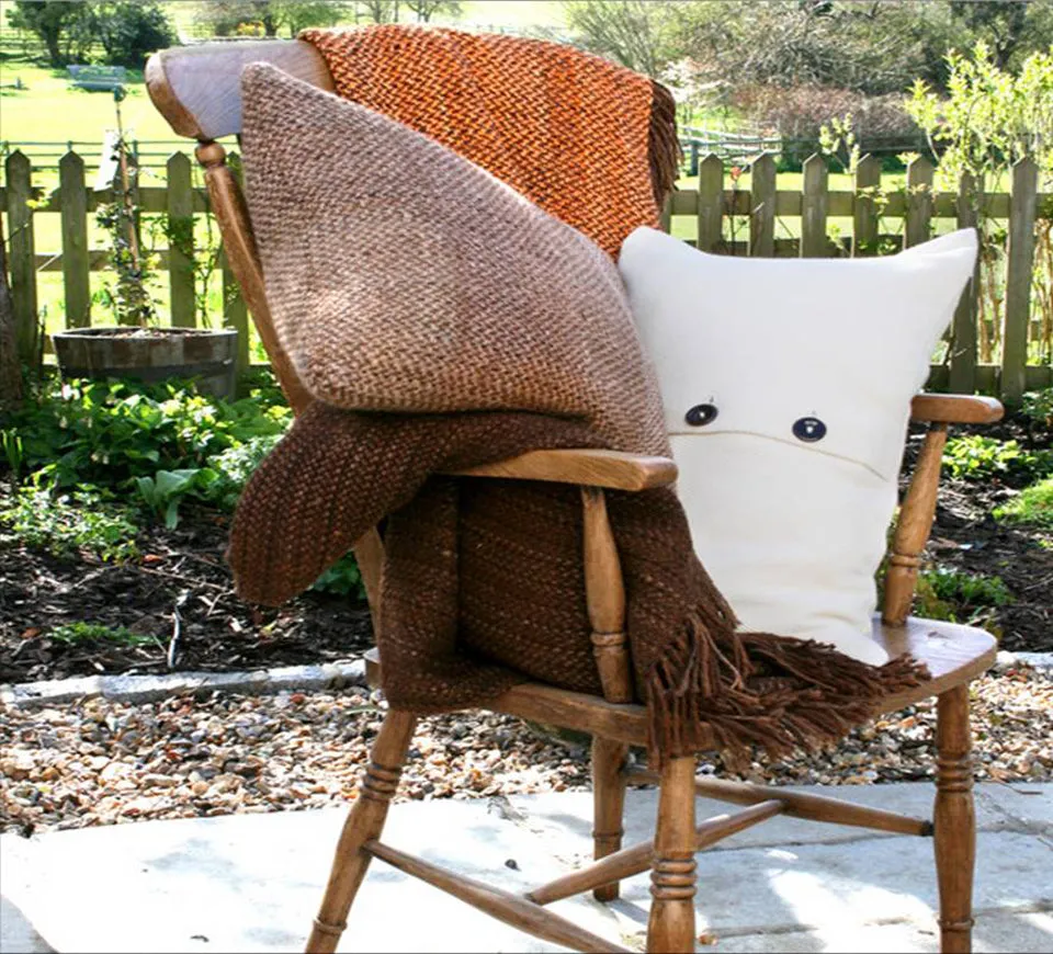 Natural Brown Wool Decor Pillow