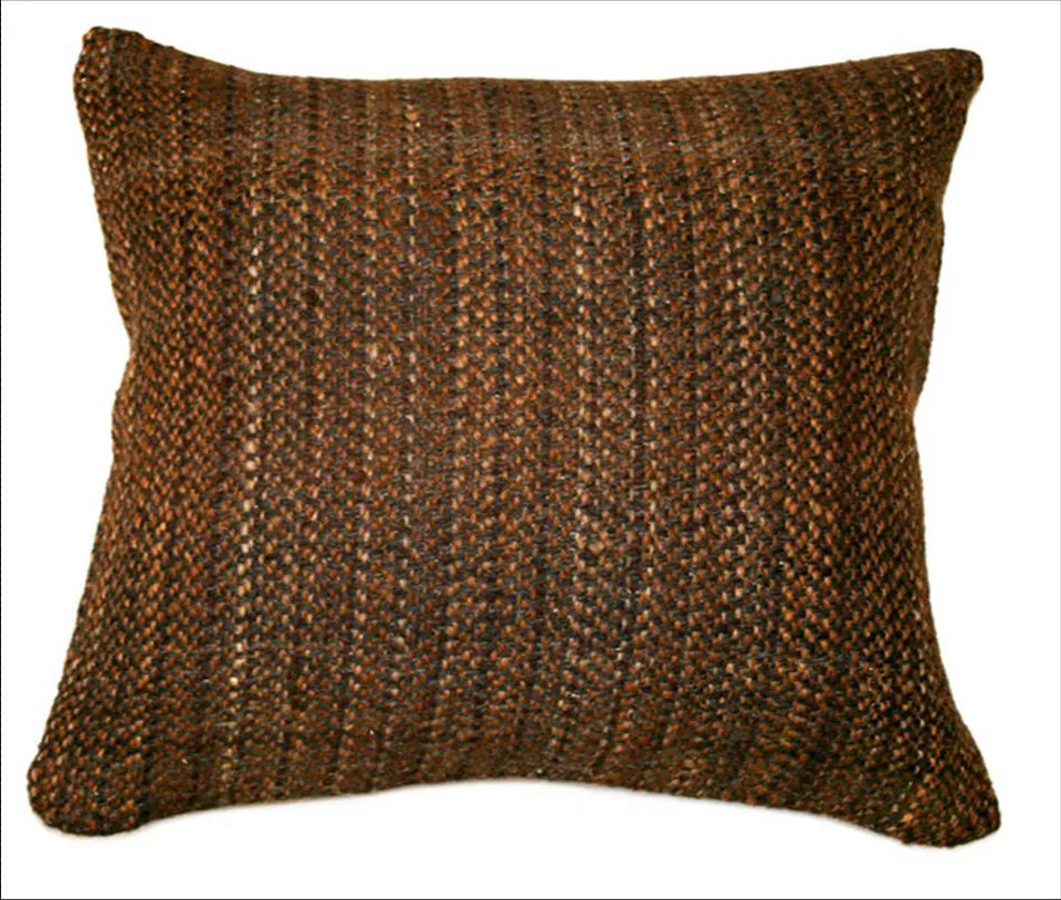 Natural Brown Wool Decor Pillow