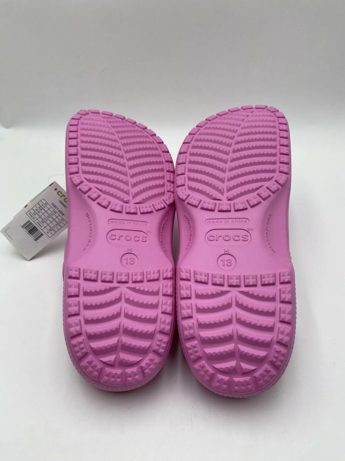NWOB Men’s Crocs Classic Clogs Pink Size 13M - Like New