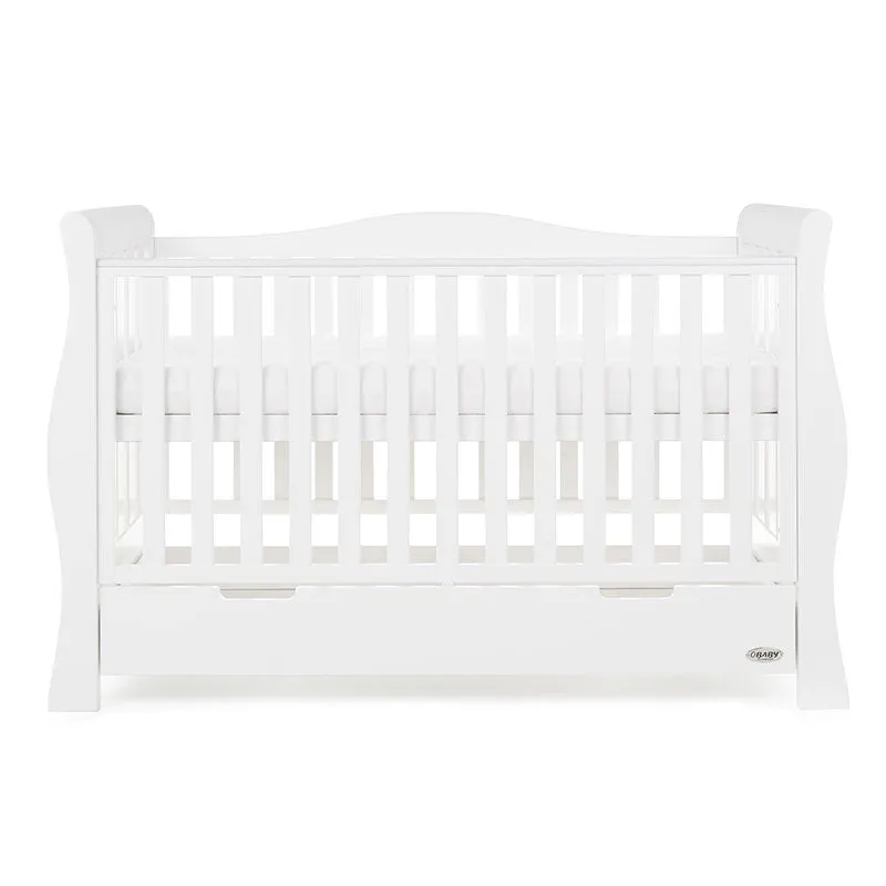 Obaby Stamford Luxe Sleigh Cot Bed - White