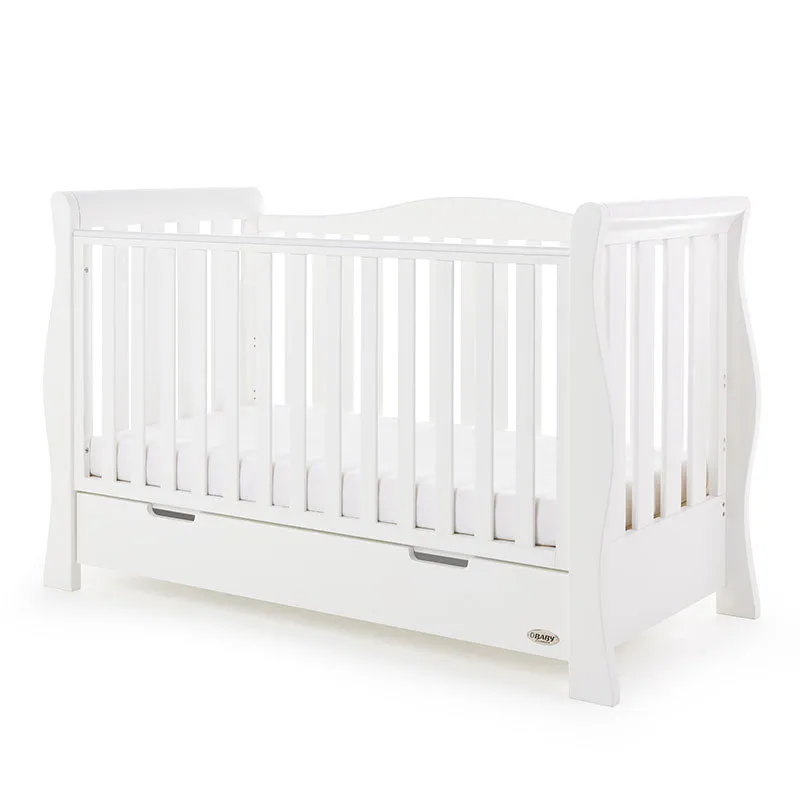 Obaby Stamford Luxe Sleigh Cot Bed - White